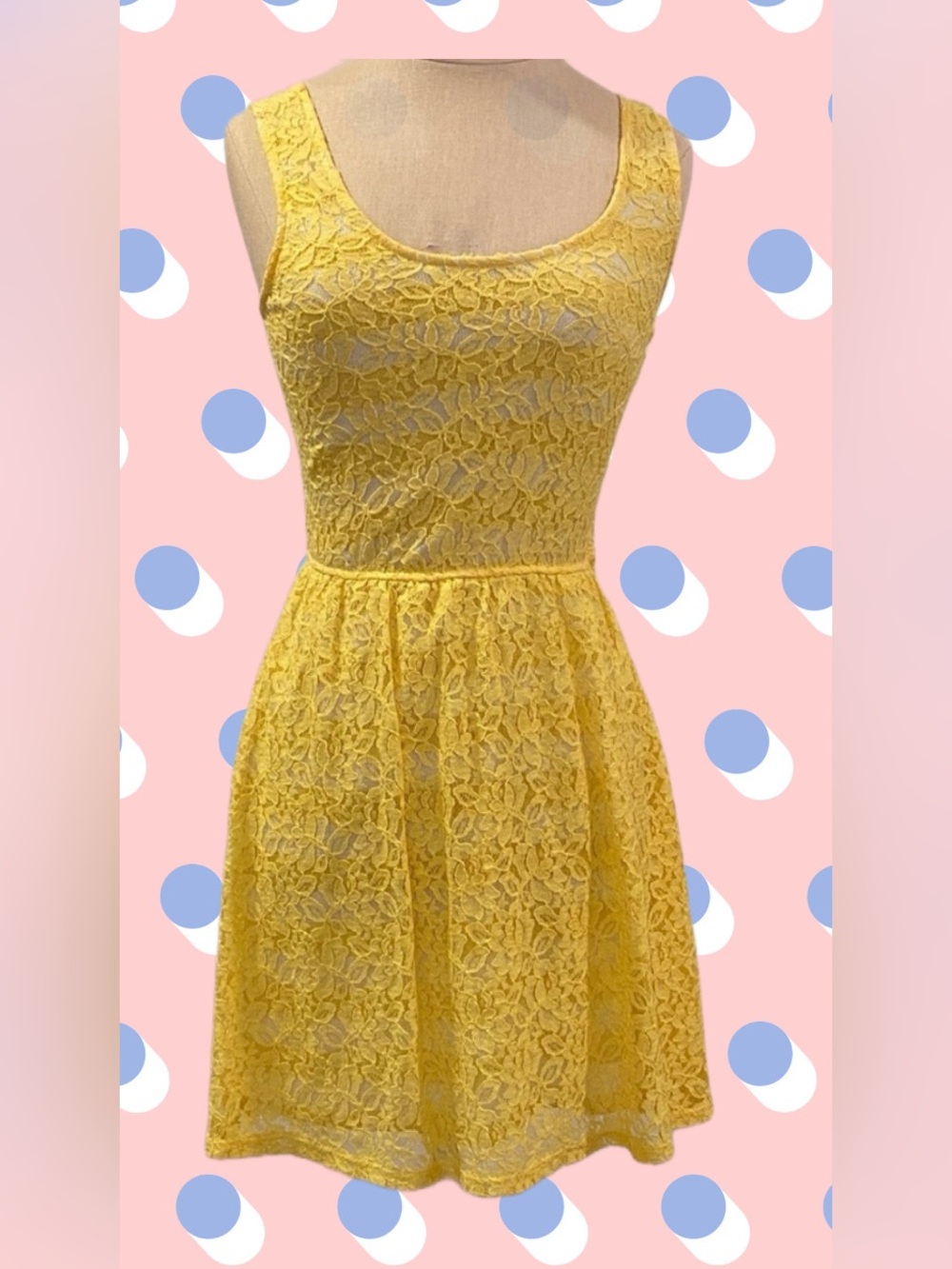 Yellow Lace Layered Mossimo Y2K Sundress SZ. XS EUC